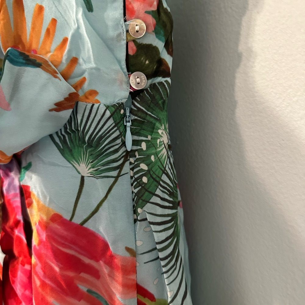 Aqua Tropical Parrot Print Wrap Maxi Dress - Picture 9 of 10